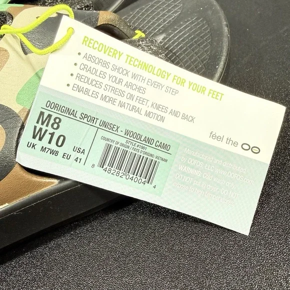 OOFOS Ooriginal Sport Sandals Slides Unisex Woodland Camo Men's 8 Women's 10 - Picture 6 of 11
